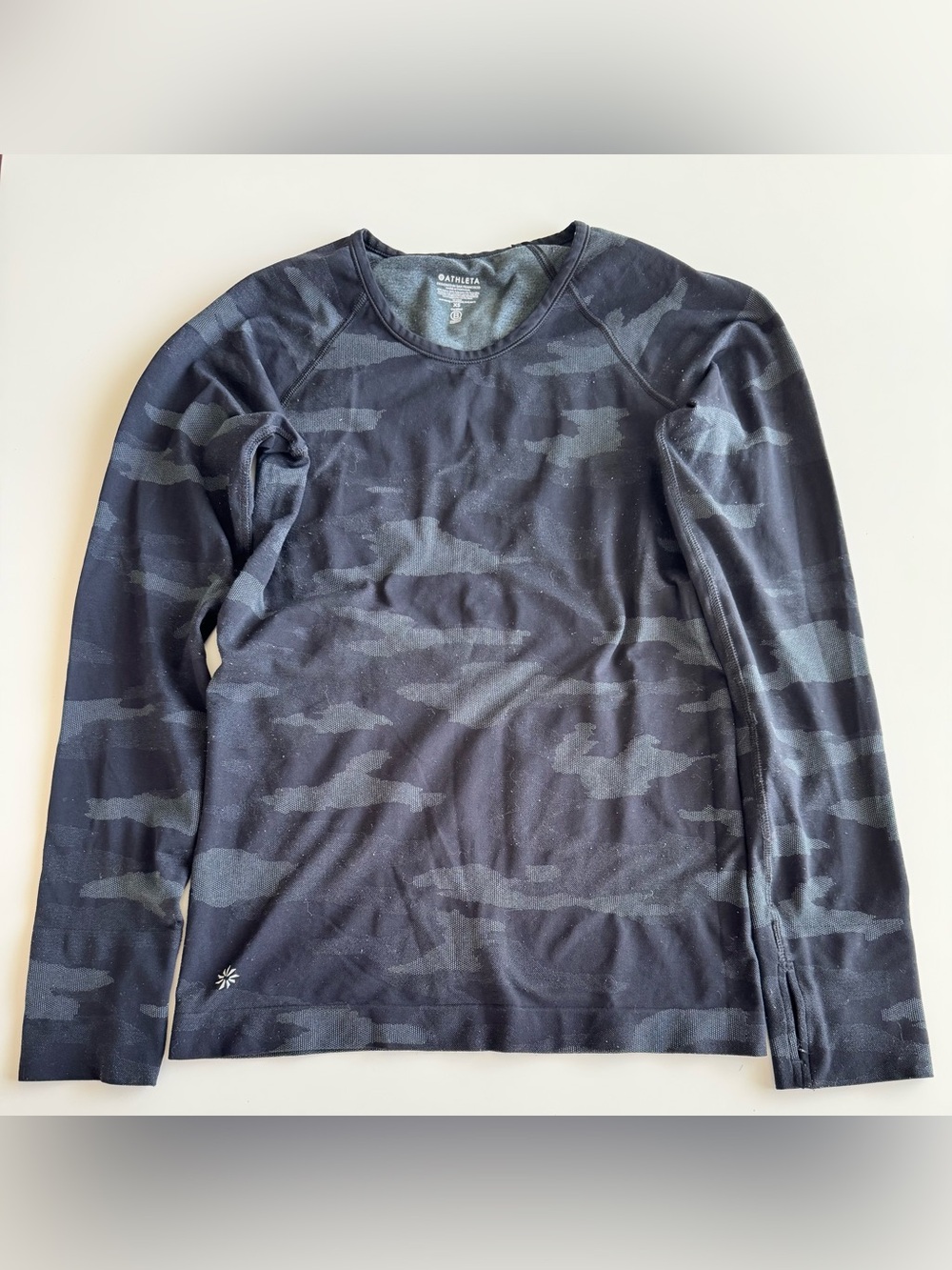 Athleta Speedlight Long-sleeved Top Black Gray Camo Women’s XS